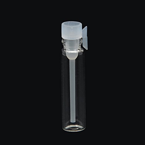 Dealglad 100 piezas 1 ml vacío contenedor de botella de viales de muestras de Perfume de cristal rellenable transparente tubo de ensayo con cuentagotas para aceites esenciales aromaterapia