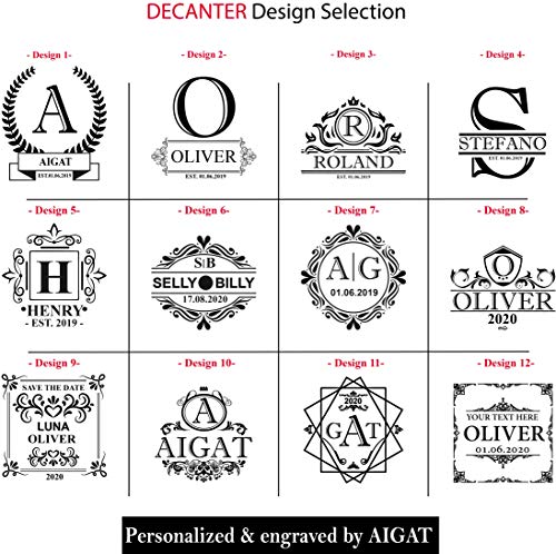 Decantador De Whisky Personalizado, Grabado A Medida Para Licor Escocés Bourbon O Vino, Tamaño 700ml