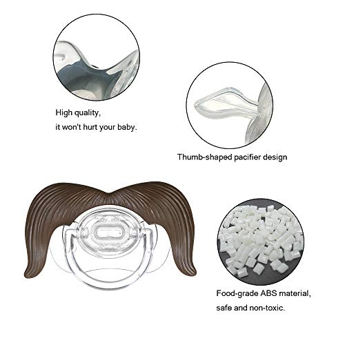 Decdeal Bebé Divertido Bigote Chupete BPA Gratis de Silicona Infantil Recién Nacido Chupete