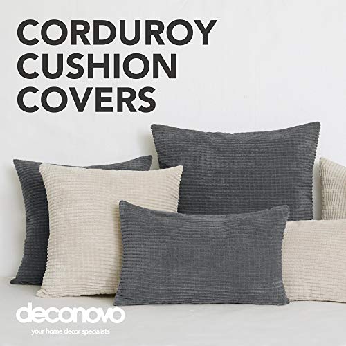 Deconovo Funda de Almohada Decorativa Cuadrado Suave 2 Piezas 45x45cm Gris Oscuro