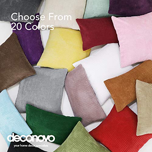 Deconovo Funda de Almohada Decorativa Cuadrado Suave 2 Piezas 45x45cm Gris Oscuro