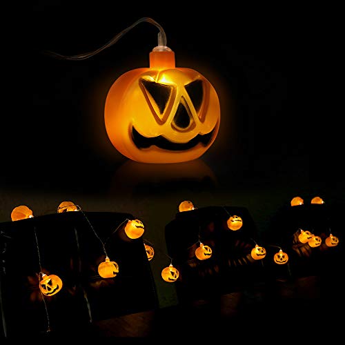 Decoraciones de Halloween Luces LED, Luces de calabaza 3D Cadena de Halloween 3,5 m 20 Garland Light Carnival Deco Decoración del hogar para la iluminación de la batería Decoración navideña Temporada