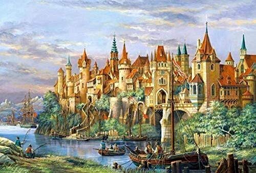 Decoraciones para El Hogar DIY - Regalo para Adultos O Niños Pintura por Número De Kit Kit Manualidades - Puerto De Venecia