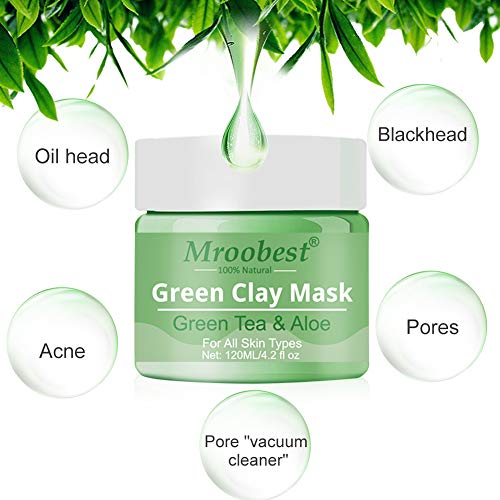 Deep Cleansing Mask, Green Clay Mask, Peel Off Máscara, Hidrata y controla la grasa, El acné y el removedor de espinillas, Mejora la textura de la piel