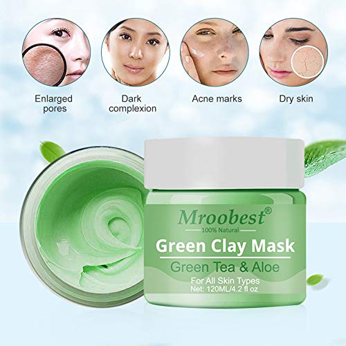 Deep Cleansing Mask, Green Clay Mask, Peel Off Máscara, Hidrata y controla la grasa, El acné y el removedor de espinillas, Mejora la textura de la piel