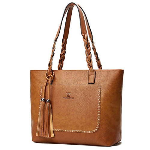 DEERWORD Para mujer Bolsos bandolera Carteras de mano Bolsos totes Carteras de mano con asa Cuero Barna