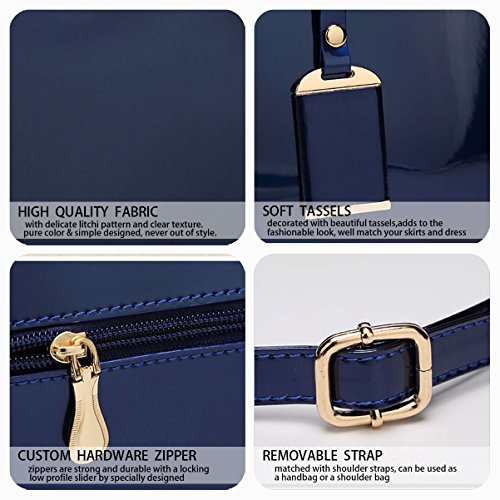 DEERWORD Para mujer Carteras de mano Bolsos bandolera Bolsos bolera Bolsos maletín Cuero Azul