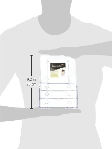 Deflect-o 77901- Soporte de pared o mesa para folletos (4 niveles, A5), transparente