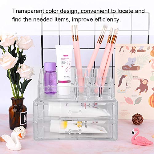 Dekaim Estuche de Almacenamiento de cosméticos, Solomi Organizador de cosméticos Transparente Caja de Soporte Tipo cajón para loción de tóner de lápiz Labial