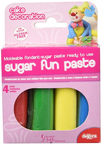 Dekora 424060 - Pack Fondant 4 Colores Básicos, 400 gr