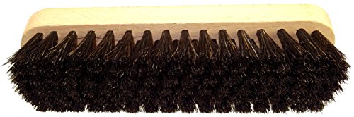 DELARA Cepillo lustrador Grande de Madera con hendiduras de Agarre; Suaves cerdas de Crin de Caballo Color: Negro