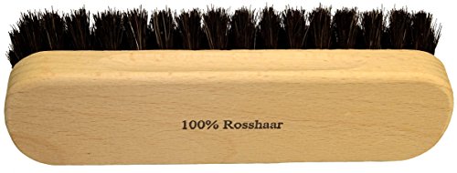 DELARA Cepillo lustrador Grande de Madera con hendiduras de Agarre; Suaves cerdas de Crin de Caballo Color: Negro