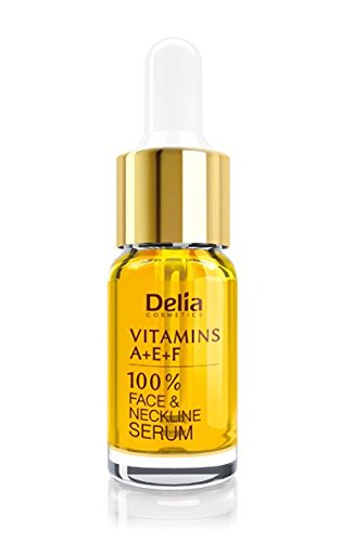 Delia - Vitaminas A+E+F Tratamiento Intensivo Anti-Winkle & Revitalizante para todos los tipos de piel - 100% Suero Facial & Escote - Sin Paraben