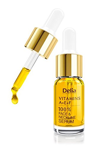 Delia - Vitaminas A+E+F Tratamiento Intensivo Anti-Winkle & Revitalizante para todos los tipos de piel - 100% Suero Facial & Escote - Sin Paraben