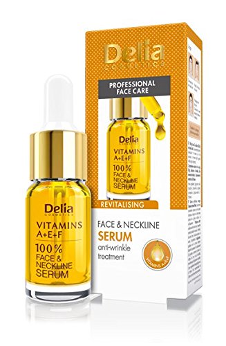 Delia - Vitaminas A+E+F Tratamiento Intensivo Anti-Winkle & Revitalizante para todos los tipos de piel - 100% Suero Facial & Escote - Sin Paraben