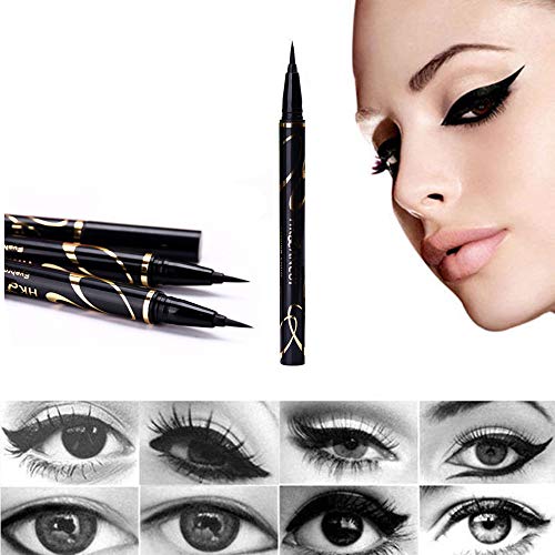 Delineador de ojos a prueba de agua, delineador líquido negro, resistente al agua, antiincrustante, delineador líquido de larga duración