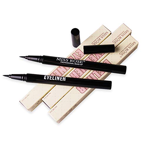 Delineador líquido vegano Ladygo a prueba de agua, diseño en forma de oliva, larga duración con sistema de circulación de tinta de alta tecnología, el negro más negro