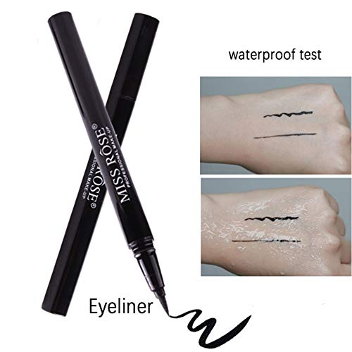 Delineador líquido vegano Ladygo a prueba de agua, diseño en forma de oliva, larga duración con sistema de circulación de tinta de alta tecnología, el negro más negro