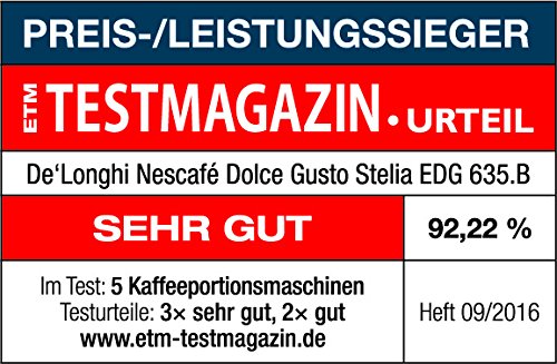 De'Longhi Dolce Gusto Stelia EDG635.B - Cafetera de cápsulas, 15 bares de presión, color negro