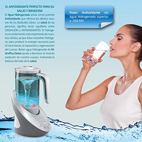 Deluxe | Jarra de Agua Hidrogenada | Hidrogenador de Agua | Agua Hidrogenada | 1500ml de Capacidad | Purificador de Agua con Hidrógeno | Propiedades Anti-oxidantes | Liquidación Últimas Unidades