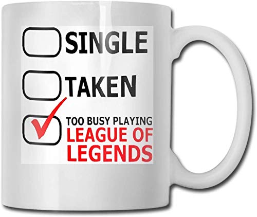 Demasiado ocupado jugando League of Legends Divertida taza de café Eres increíble Novedad de cerámica única Vacaciones Navidad Hanukkah Regalo para hombres y mujeres que aman las tazas de té y las taz