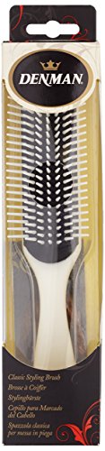 Denman D3 - Cepillo para el cabello, color blanco, 7 hileras