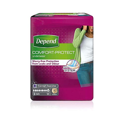 Depend - Braguitas de incontinencia para mujer, súper absorbentes
