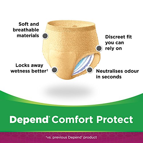 Depend Comfort Protect Incontinence - Pantalones para mujer, talla grande, 9 pantalones