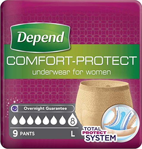 Depend Comfort Protect Incontinence - Pantalones para mujer, talla grande, 9 pantalones