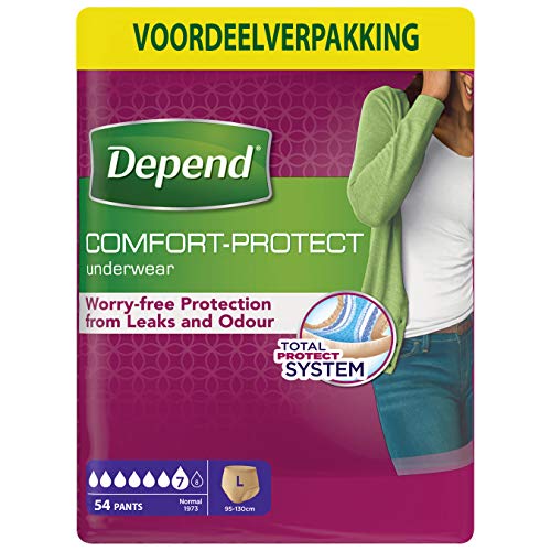 Depend Ropa interior absorbente Absorción Normal Talla L Mujer - 54 unidades