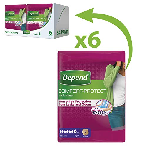 Depend Ropa interior absorbente Absorción Normal Talla L Mujer - 54 unidades