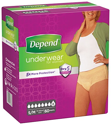 Depend Ropa interior absorbente Absorción Super Talla S/M Mujer - 60 unidades