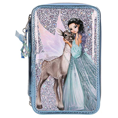 Depesche 10690 – Estuche con 3 Cremalleras, Fantasy Model Iceprincess, Aprox. 7,5 x 13 x 20 cm, Color Azul.