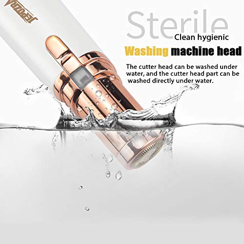 Depiladora Facial Mujer Electrica, Eléctrico Depilar para Sin dolor, maquinilla de afeitar impermeable para mujer para cara, con Luz LED Incorporada Baterí Labios Barbilla y Cuello