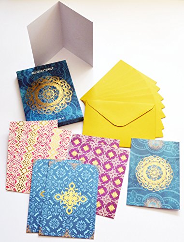 Der Zauber Indiens - Grußkarten-Set: 8 Doppelkarten. mit farbigem Umschlag.4 Motive
