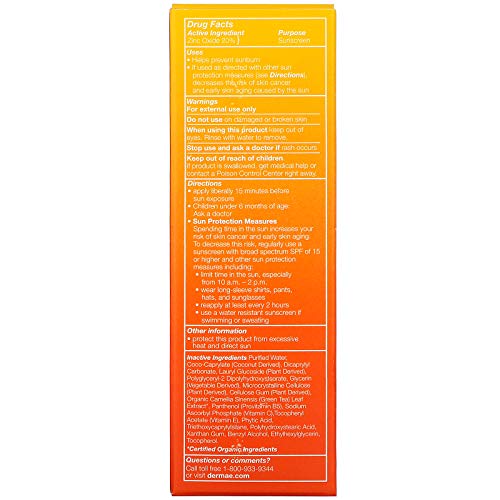 Derma e Antioxidante Natural Protector Solar SPF 30 Loción facial sin aceite con vitamina C y té verde, 2 oz