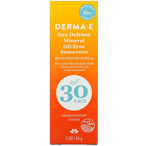Derma e Antioxidante Natural Protector Solar SPF 30 Loción facial sin aceite con vitamina C y té verde, 2 oz