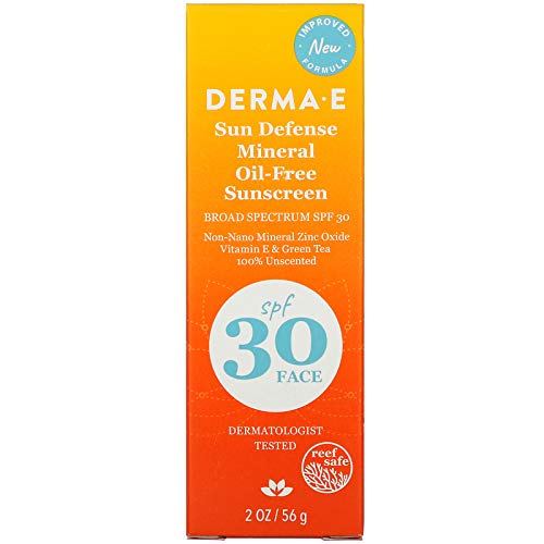 Derma e Antioxidante Natural Protector Solar SPF 30 Loción facial sin aceite con vitamina C y té verde, 2 oz