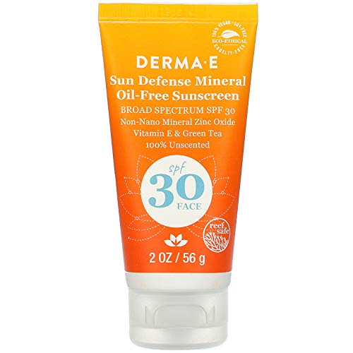 Derma e Antioxidante Natural Protector Solar SPF 30 Loción facial sin aceite con vitamina C y té verde, 2 oz