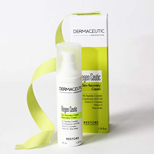 Dermaceutic Regen Ceutic - Crema revitalizadora para piel sensible y deshidratada - Crema reparadora de la piel con ácido hialurónico, péptidos, vitamina C/E y manteca de karité - 40 ml