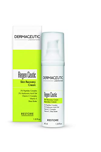 Dermaceutic Regen Ceutic - Crema revitalizadora para piel sensible y deshidratada - Crema reparadora de la piel con ácido hialurónico, péptidos, vitamina C/E y manteca de karité - 40 ml