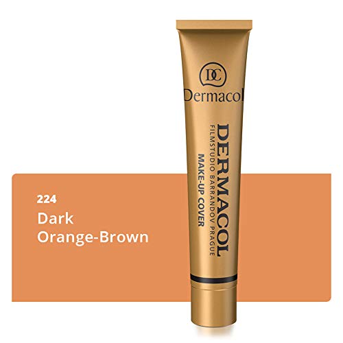 Dermacol DC Base Makeup Cover Total | Maquillaje Corrector Waterproof SPF 30 | Cubre Tatuajes, Cicatrices, Acné, Imperfecciones, Manchas en la Piel de la Cara y Cuerpo | Liquido - Mate Natural - 30g