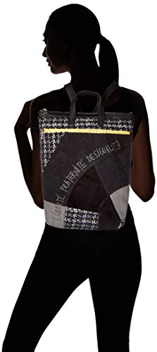 Desigual Backpack Liberté Patch Baza, Mochila moderna. para Mujer, Negro (Negro), 37x9x24 centimeters (B x H x T)