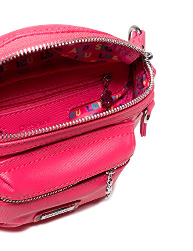 Desigual - Bag Colorama Reno Women Desigual, Carteras de Mano con asa Mujer, Rojo (Azalea), 7.8x15x20 cm (B x H T)