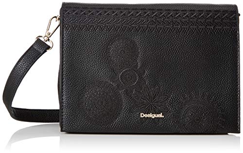 Desigual - Bag Dark Amber Imperia Women, Bolsos bandolera Mujer, Negro, 10x16x23 cm (B x H T)