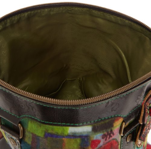 Desigual BOLS_ARTISTIC - Bolso de mano de material sintético mujer, color verde, talla 4x29x29 cm (B x H x T)