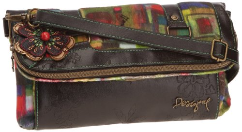 Desigual BOLS_ARTISTIC - Bolso de mano de material sintético mujer, color verde, talla 4x29x29 cm (B x H x T)