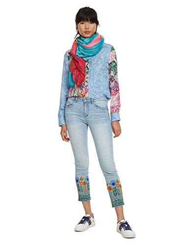 Desigual Rectangle Foulard Flamingo Road Woman Pink Bufanda, Rosa (Rosa Tailandia 3059), Talla única para Mujer