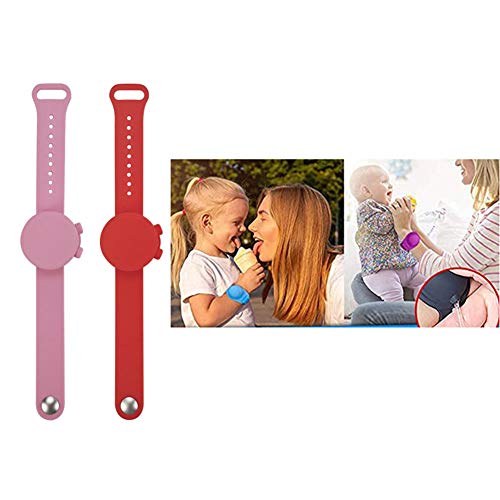 Desinfectante Para Las Manos Dispensador Portátil De Silicona Pulsera De La Pulsera, Muñequera Ajustable Con Botella De Plástico Banda Para Adulto Menor Gel Almacenaje Del Recorrido,Style 4,2PACK