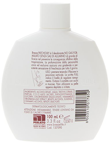 Desodorante Breeze PACHULÍ apretón 100ml NO GAS